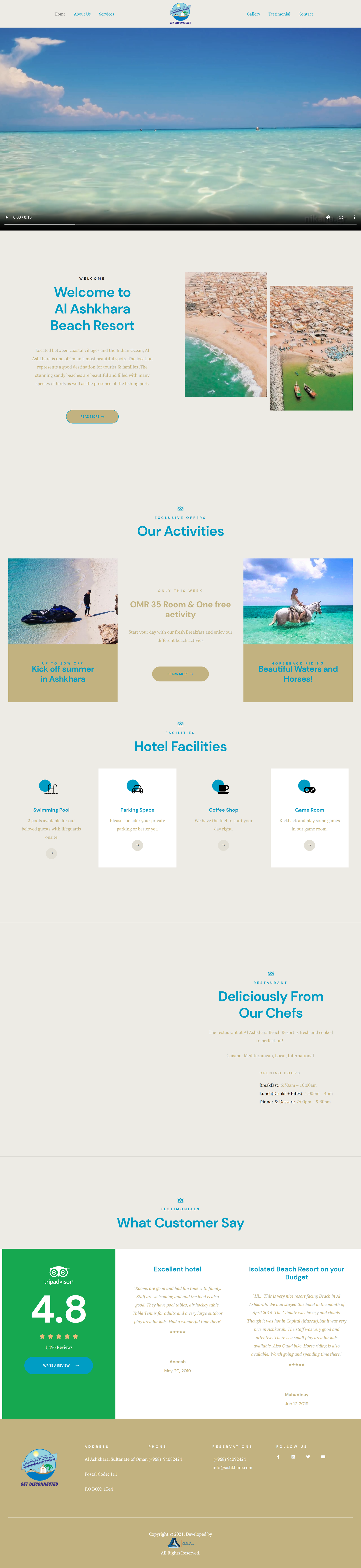 Al Ashkhara Beach Resort website